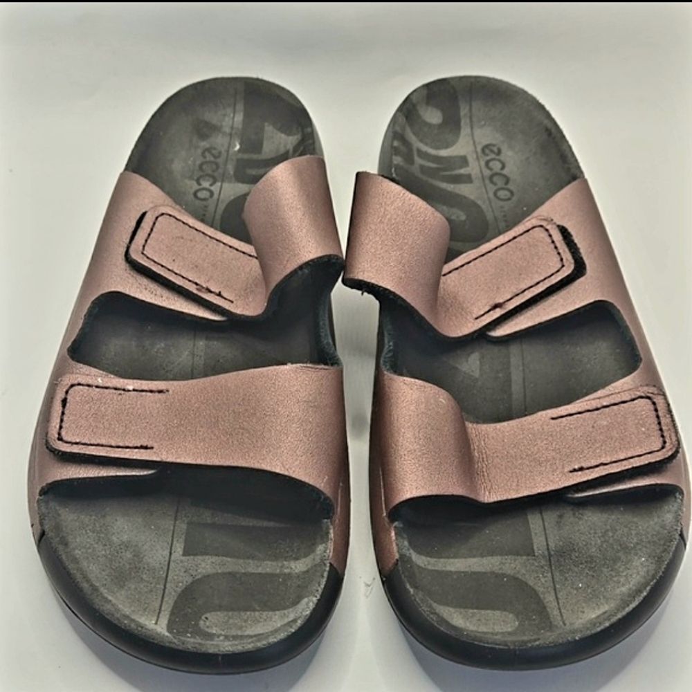 ECCO Women's Cozmo 2nd Two Band Slide Sandal Sz 9 Woodrose Boho Comfy Slip On - Picture 1 of 9
